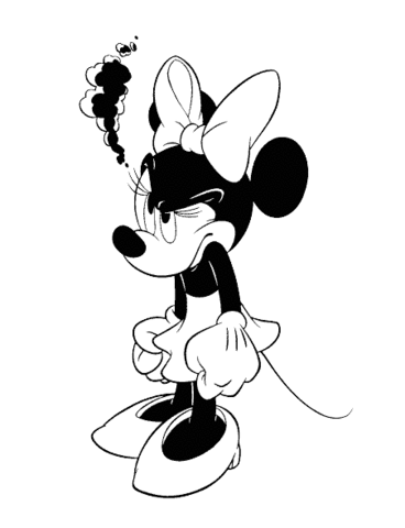 Minnie Is Angry  Coloring Page